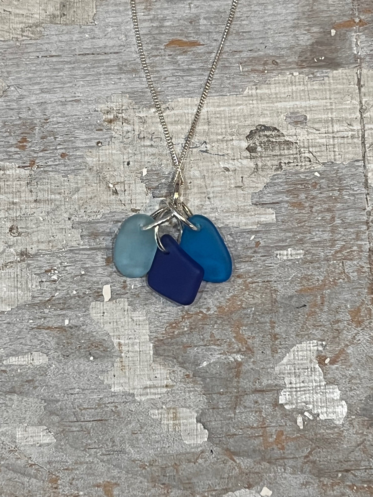 Sea Glass cluster necklace