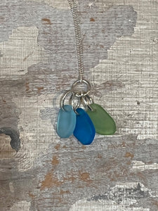 Sea Glass cluster necklace