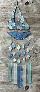 Sea glass windchime-SAILBOAT design