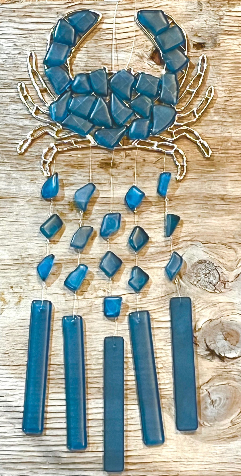 Sea glass windchime- Crab design