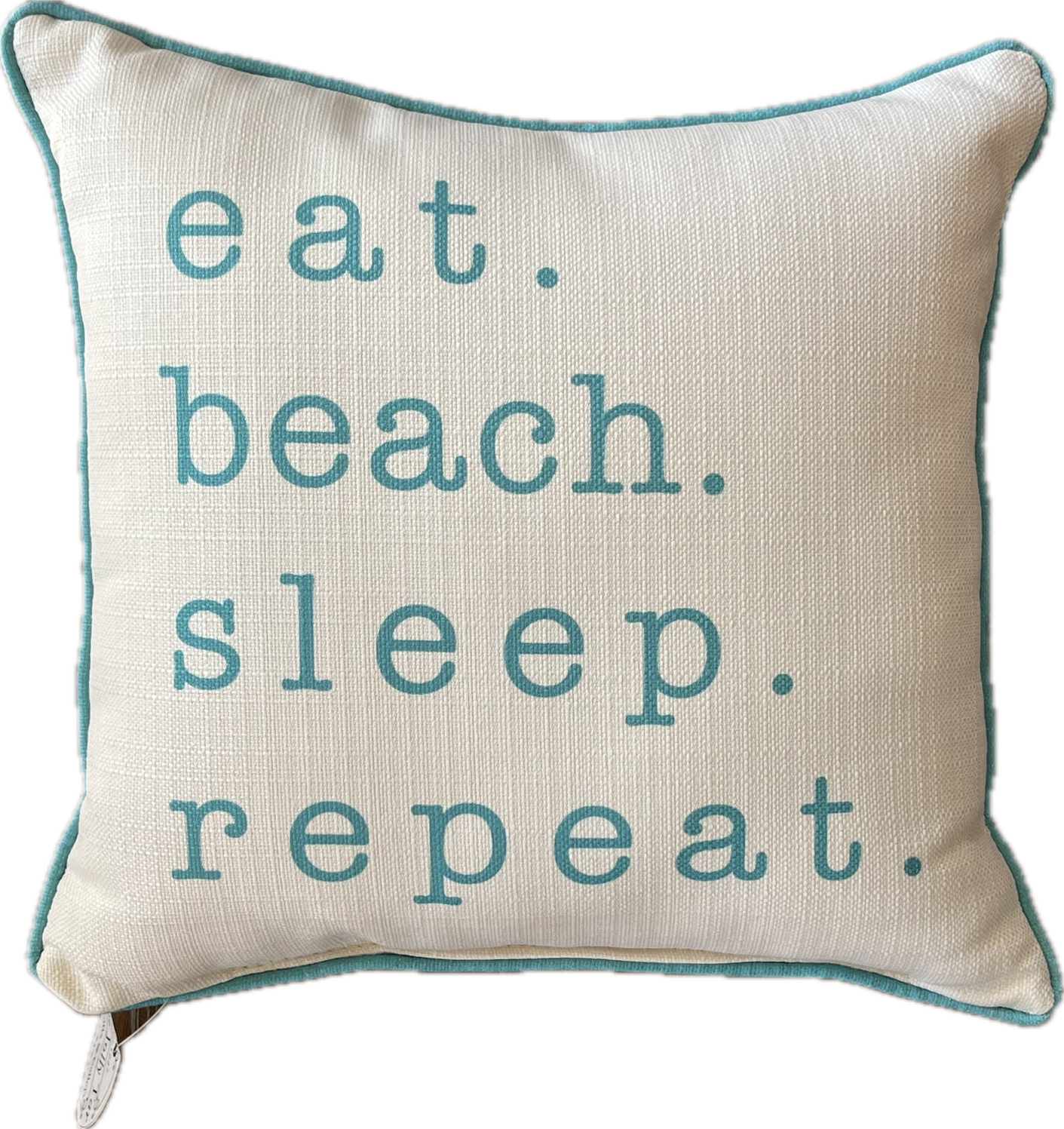 eat, beach, sleep, repeat pillow