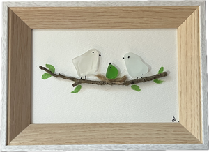 Sea Glass art - New baby in nest